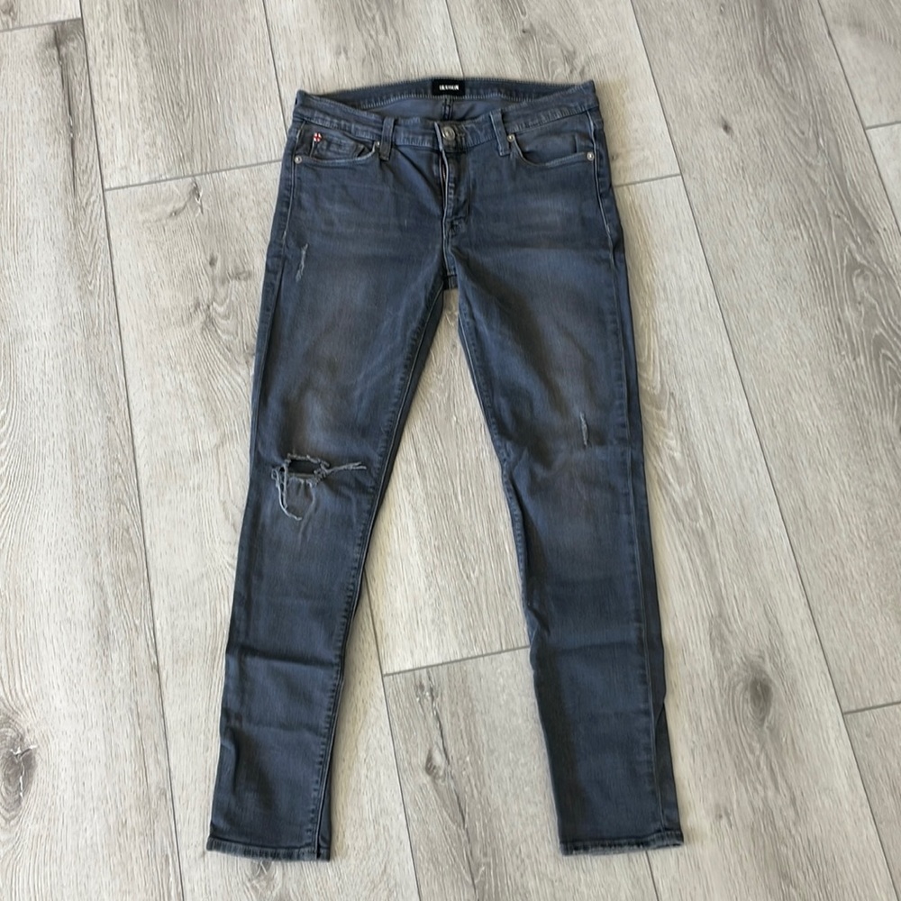 Hudson size 28 grey jeans 28” inseam skinny Jean